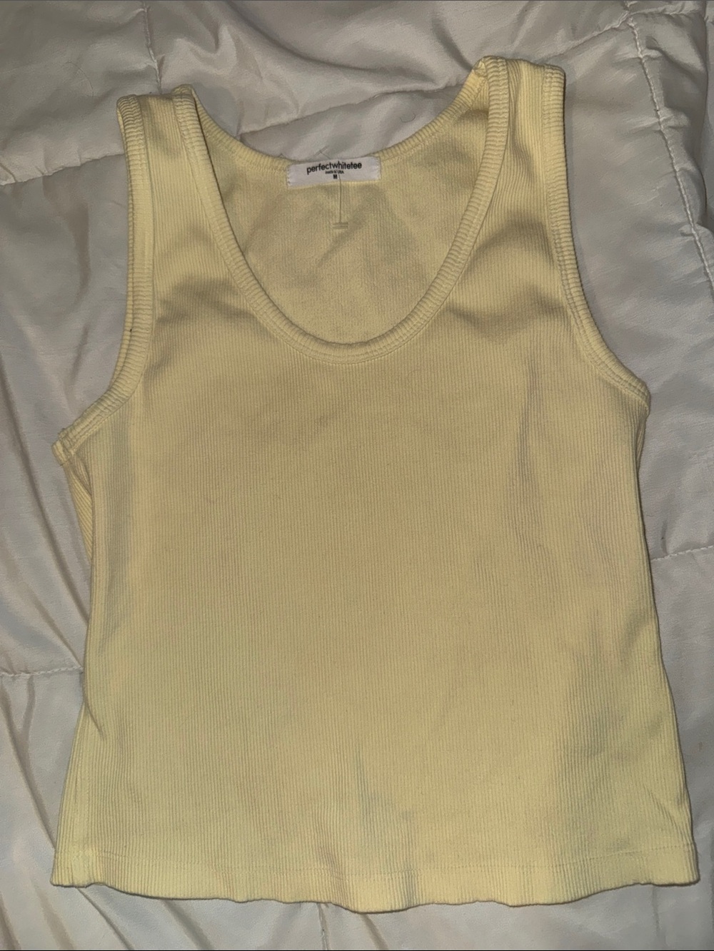 Perfectly Yellow Ribbed Tank Top by